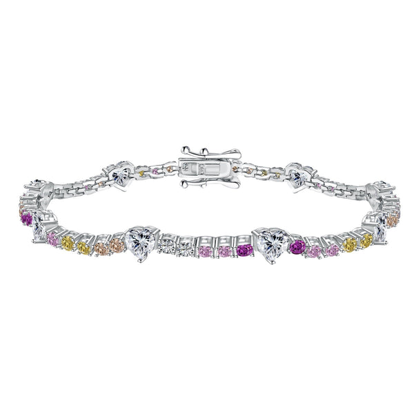 <MAGIC>Romantic Heart Shape Round Cut Lover Bracelet