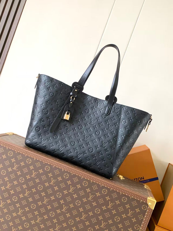 ONTHEGO PM 25 WOMEN'S BAG ALL IN ONE SMALL CLASSIC BLACK COWHIDE LEATHER HANDBAG SHOULDER BAG